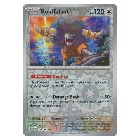 Bouffalant : OBSIDIAN FLAMES (Reverse holo) - 174/197