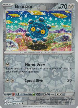 Bronzor : OBSIDIAN FLAMES (Reverse holo) - 144/197 - Lockett Labs UK