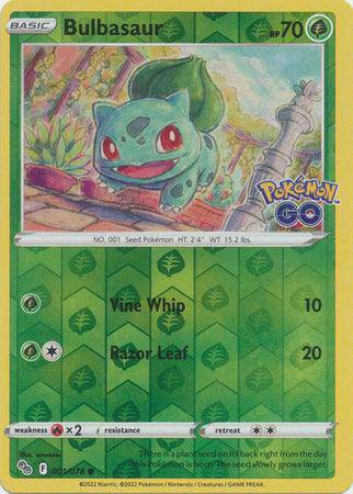 Bulbasaur : POKEMON GO! (Reverse holo) - 001/078 - Lockett Labs UK