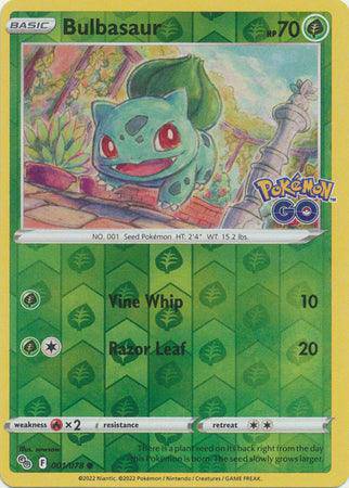 Bulbasaur : POKEMON GO! (Reverse holo) - 001/078