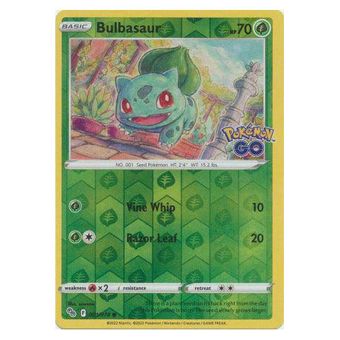 Bulbasaur : POKEMON GO! (Reverse holo) - 001/078