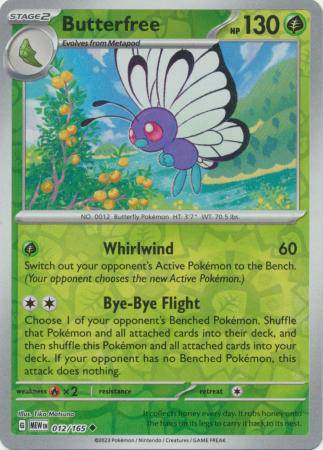 Butterfree : 151 (Reverse holo) - 012/165 - Lockett Labs UK