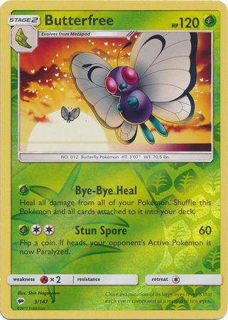 Butterfree : BURNING SHADOWS (Reverse holo) - 3/147 - Lockett Labs UK