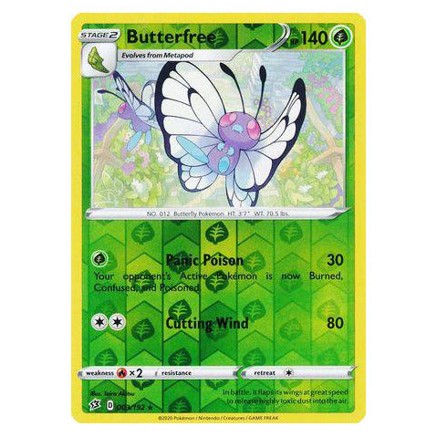 Butterfree : REBEL CLASH (Reverse holo) - 003/192