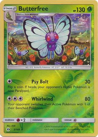 Butterfree : SUN & MOON BASE (Reverse holo) - 3/149