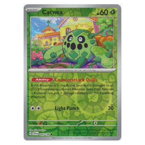 Cacnea : SCARLET & VIOLET BASE (Reverse holo) - 005/198