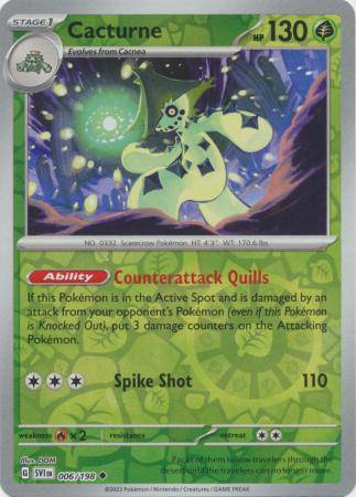 Cacturne : SCARLET & VIOLET BASE (Reverse holo) - 006/198 - Lockett Labs UK