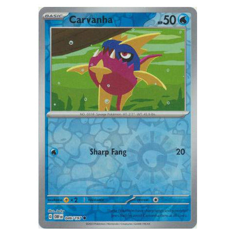 Carvanha : OBSIDIAN FLAMES (Reverse holo) - 046/197