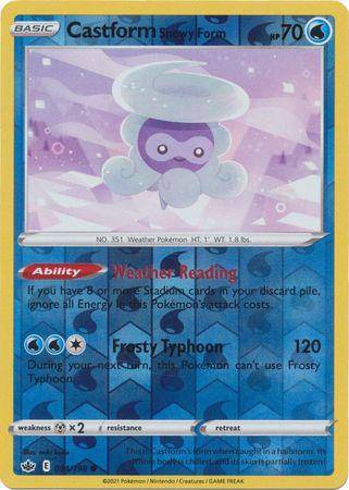 Castform Snowy Form : CHILLING REIGN (Reverse holo) - 034/198