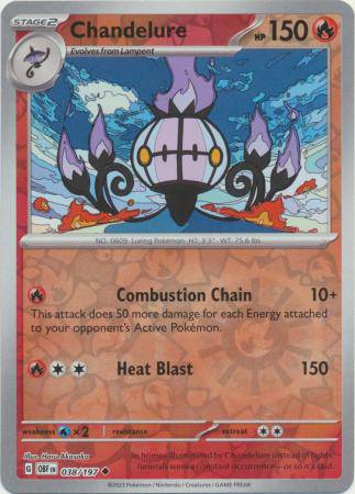 Chandelure : OBSIDIAN FLAMES (Reverse holo) - 038/197