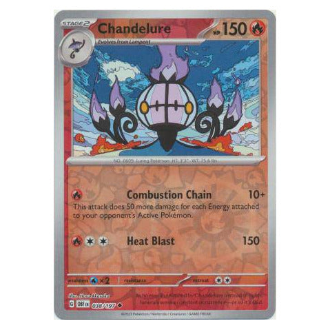 Chandelure : OBSIDIAN FLAMES (Reverse holo) - 038/197