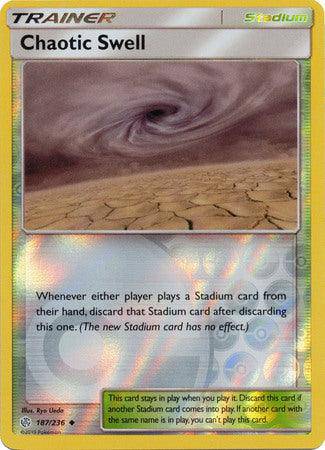 Lockett Labs Chaotic Swell: COSMIC ECLIPSE (Reverse holo) card featuring a swirling vortex over a barren landscape. Card numb