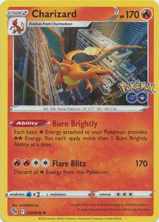 Charizard : POKEMON GO! (Holo) - 010/078 - Lockett Labs UK