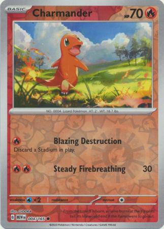 Charmander : 151 (Reverse holo) - 004/165