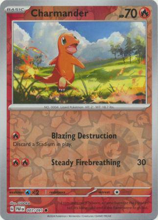 Charmander : PALDEAN FATES (Reverse holo) - 007/091