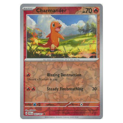 Charmander : PALDEAN FATES (Reverse holo) - 007/091