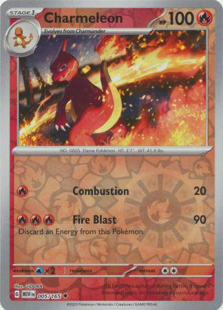 Charmeleon : 151 (Reverse holo) - 005/165 - Lockett Labs UK