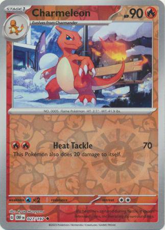 Charmeleon : OBSIDIAN FLAMES (Reverse holo) - 027/197 - Lockett Labs UK