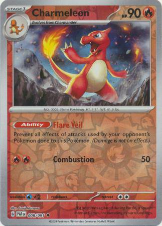 Charmeleon : PALDEAN FATES (Reverse holo) - 008/091 - Lockett Labs UK