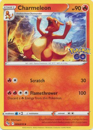 Charmeleon : POKEMON GO! - 009/078 - Lockett Labs UK