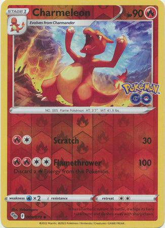 Charmeleon : POKEMON GO! (Reverse holo) - 009/078 - Lockett Labs UK