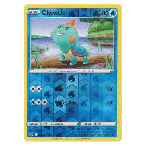 Chewtle : SWORD & SHIELD BASE (Reverse holo) - 060/202