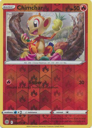 Chimchar : BRILLIANT STARS (Reverse holo) - 024/172 - Lockett Labs UK