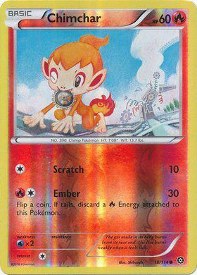 Chimchar card from Lockett Labs, STEAM SEIGE set, reverse holo, featuring a playful Chimchar with vibrant colors.