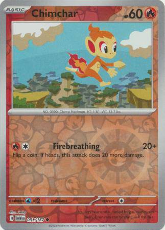 Chimchar : TWILIGHT MASQUERADE (Reverse holo) - 031/167