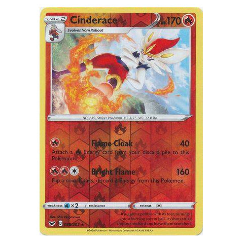 Cinderace : SWORD & SHIELD BASE (Reverse holo) - 036/202
