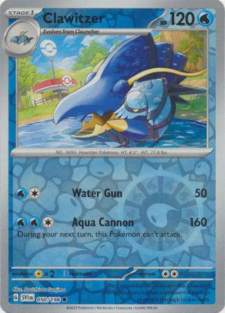 Clawitzer : SCARLET & VIOLET BASE (Reverse holo) - 050/198 - Lockett Labs UK