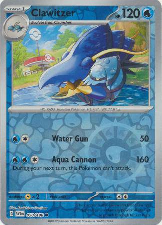 Clawitzer : SCARLET & VIOLET BASE (Reverse holo) - 050/198