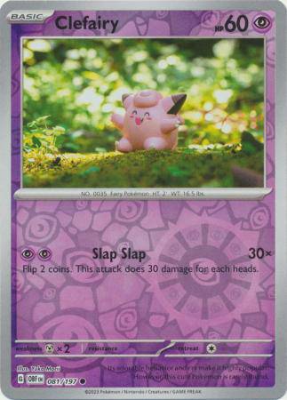 Clefairy : OBSIDIAN FLAMES (Reverse holo) - 081/197 - Lockett Labs UK