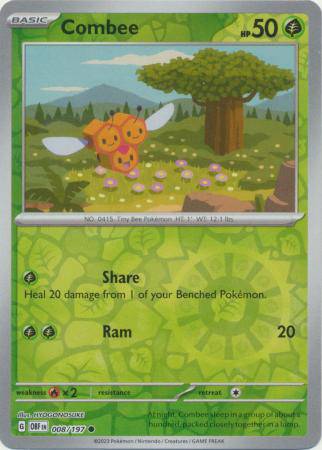 Combee : OBSIDIAN FLAMES (Reverse holo) - 008/197 - Lockett Labs UK