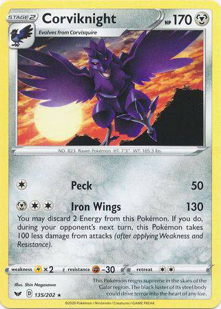 Corviknight : SWORD & SHIELD BASE - 135/202 - Lockett Labs UK
