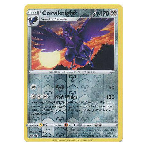 Corviknight : SWORD & SHIELD BASE (Reverse holo) - 135/202