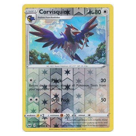 Corvisquire : SWORD & SHIELD BASE (Reverse holo) - 151/202
