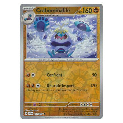 Crabominable : OBSIDIAN FLAMES (Reverse holo) - 115/197