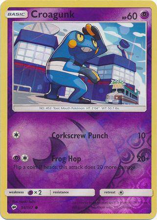 Croagunk : BURNING SHADOWS (Reverse holo) - 54/147 - Lockett Labs UK