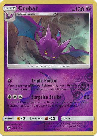 Crobat : SUN & MOON BASE (Reverse holo) - 56/149 - Lockett Labs UK