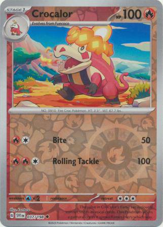 Crocalor : SCARLET & VIOLET BASE (Reverse holo) - 037/198 - Lockett Labs UK
