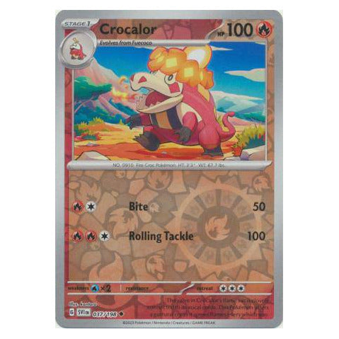 Crocalor : SCARLET & VIOLET BASE (Reverse holo) - 037/198