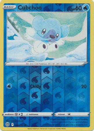 Cubchoo : BRILLIANT STARS (Reverse holo) - 042/172 - Lockett Labs UK