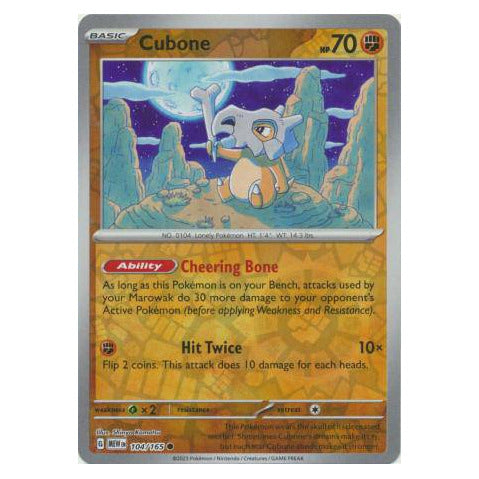 Cubone : 151 (Reverse holo) - 104/165