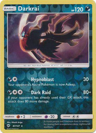 Darkrai : BURNING SHADOWS (Reverse holo) - 87/147 - Lockett Labs UK