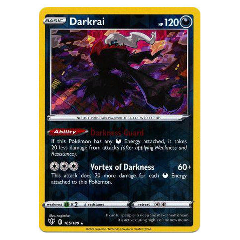 Darkrai : DARKNESS ABLAZE (Reverse holo) - 105/189