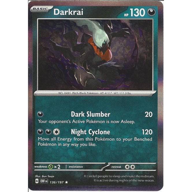 Darkrai : OBSIDIAN FLAMES (Holo) - 136/197 - Lockett Labs UK