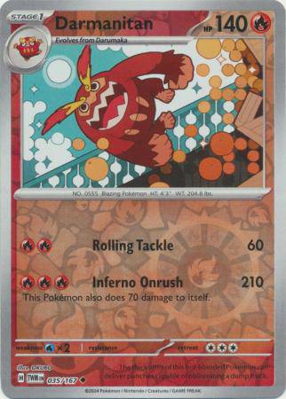 Darmanitan : TWILIGHT MASQUERADE (Reverse holo) - 035/167 - Lockett Labs UK