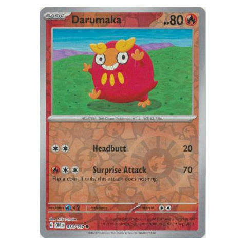 Darumaka : OBSIDIAN FLAMES (Reverse holo) - 034/197