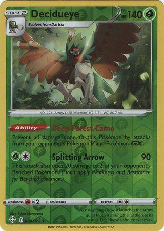 Decidueye : SHINING FATES (Reverse holo) - 008/072 - Lockett Labs UK
